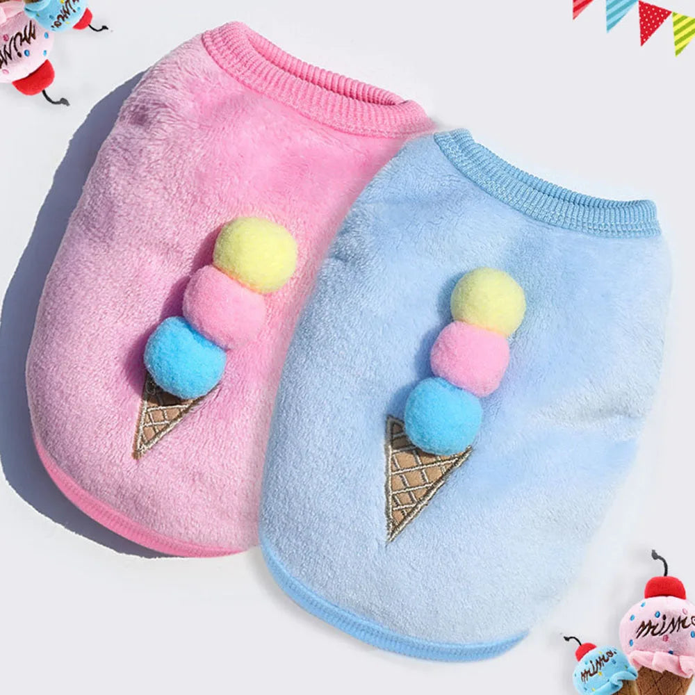 Cat Sweater Small Dog Clothes Winter Warm Cute Pet Sweaters Flannel Cat Vest Outfits for Chihuahua Yorkie Dachshunds Small Dogs and Hairless Cats