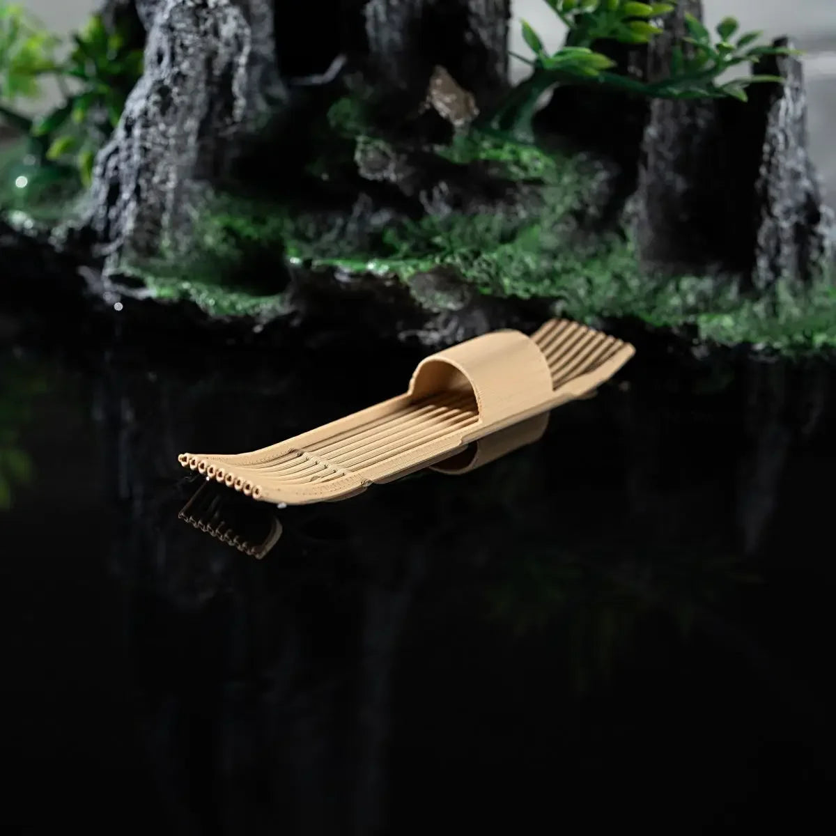 Floating Mini Boats Simulation Bamboo Raft for Fish Tank Bonsai Micro Landscape Decor Creative Decoration Aquarium Accessories