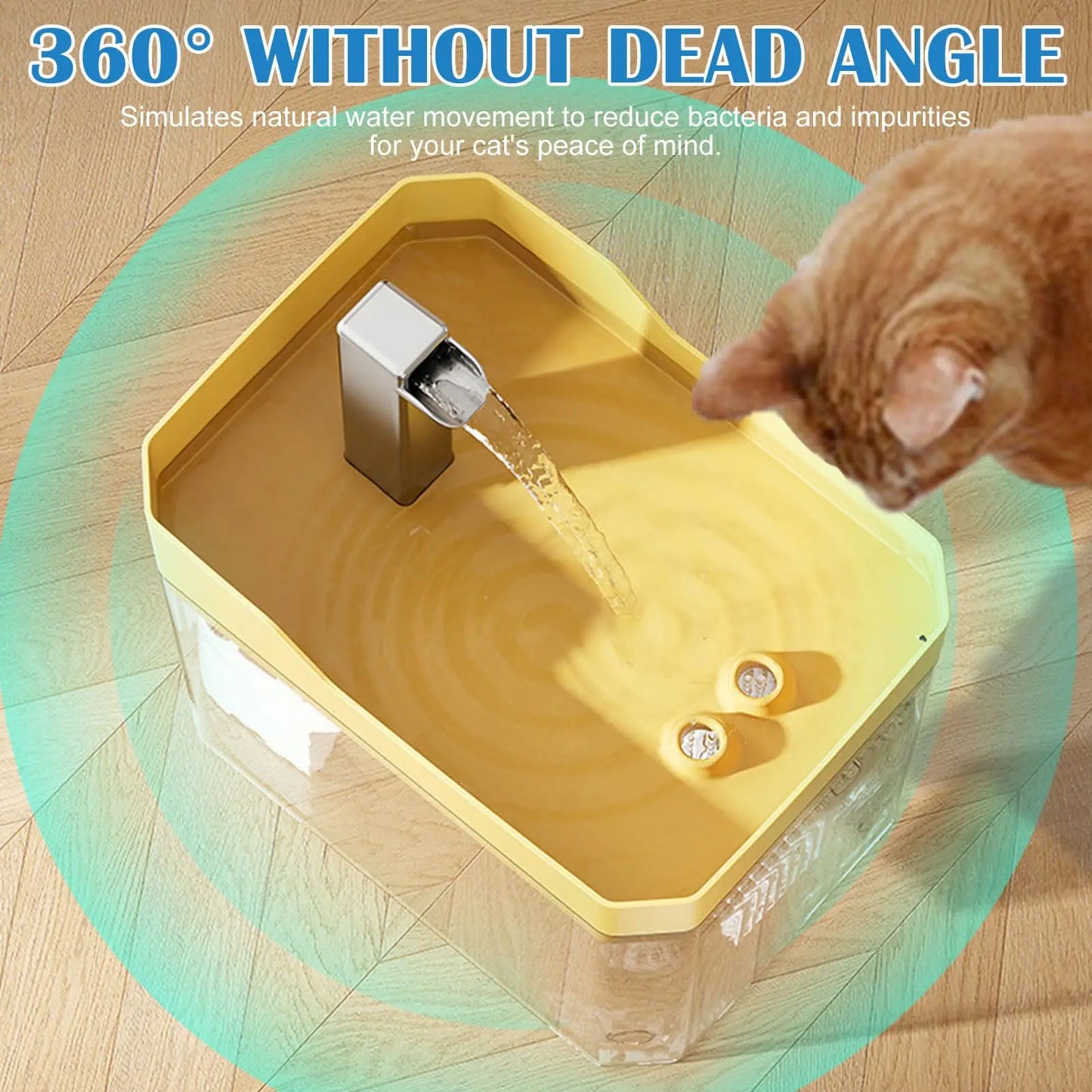 Cat Water Fountain Auto Filter Transparent  Drinker USB Anti-Dry Burning Recirculate Filtering Water Dispenser with Pump