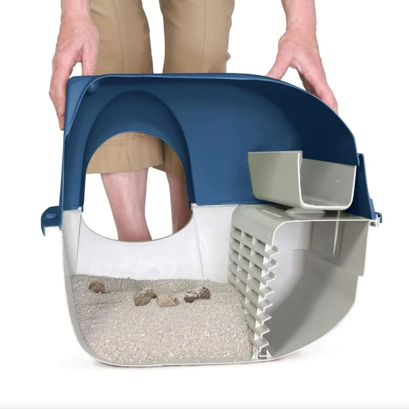 Premium Roll 'n Clean Litter Box Large Cat, Peral Blue (PR-RA20-1)