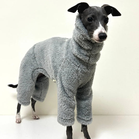 Winter Jacket For Little Greyhound Fleece Velvet Khaki Sweatshirt for Small Mid Poodle Dogs 4-legged Warm Coat for Yorkshire