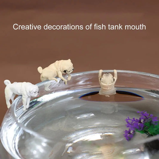 Mini Cartoon Dog Ornament Resin Figurine DIY Crafts Statue for Fish Tank Fishbowl Aquarium Accessories Home Decoration
