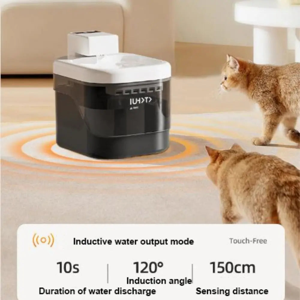 4Colors Cat Water Fountain 2500mA Ultra Quiet Wireless Battery Life Circulating Flowing Water 2L Intelligent Pet Dispenser