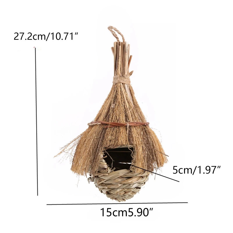 16 different Birds Nests Bird Cage Natural Grass Egg Cage Bird House Outdoor Decorative Weaved Hanging Parrot Nest Houses Pet Bedroom