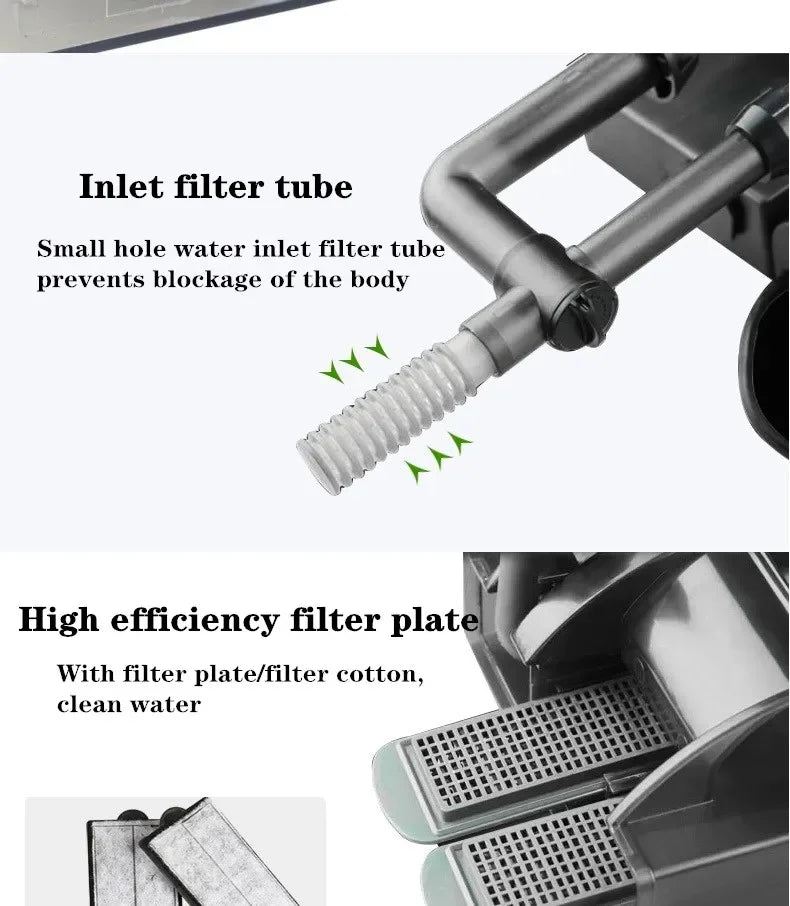 Aquarium Filter External Hanging Filter Pump Fish Tank Water Pump Waterfall Maker Water Circulation Filter Aquarium Accessories