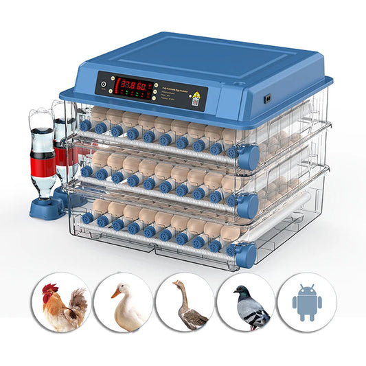 Intelligent Egg Incubator 6/9/12/15/24/36/48/56/64/98/120/128/152/176/192 Eggs for Ostrich Chicken Duck and other Birds