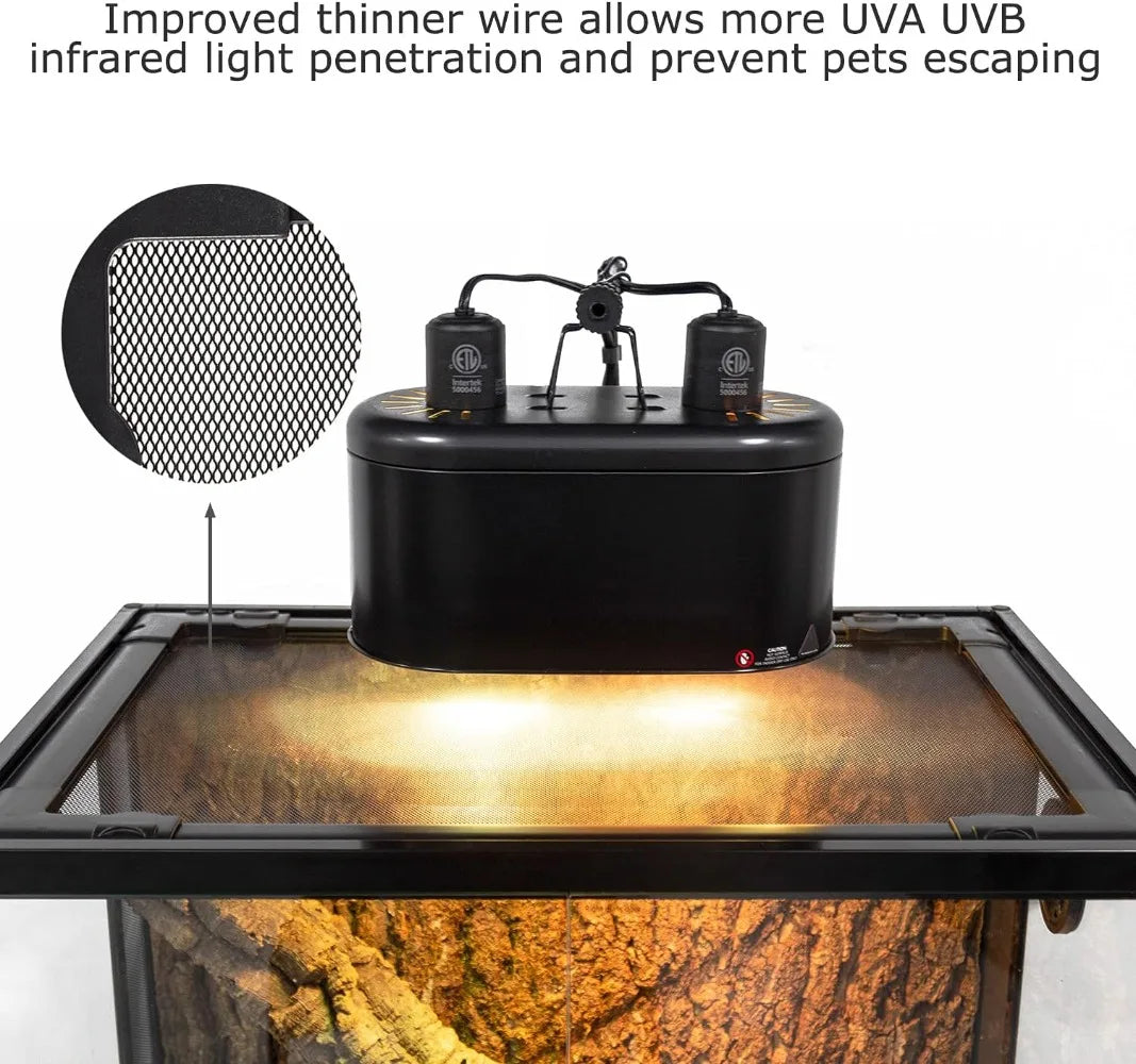 Full Glass 20 Gallon Reptile Tank Front Opening Reptile Terrarium 24" x 18"x 12" Double Hinged Opening Doors Top Screen