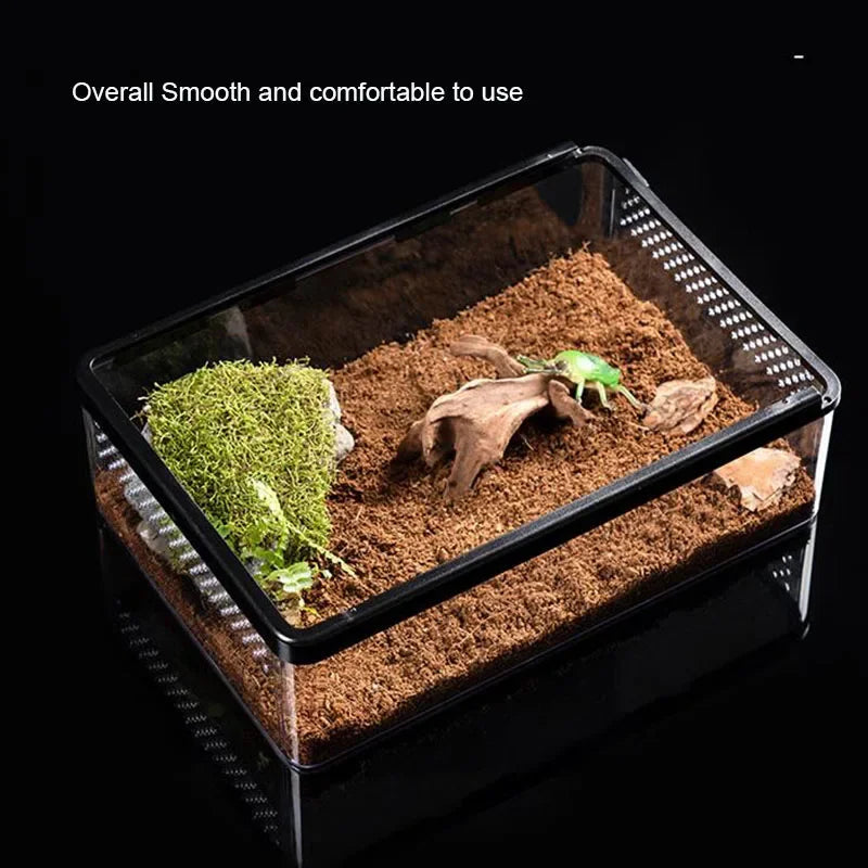 Transparent Reptile Pet Breeding Box Crawling Pet Feeding Box Lizard Silkworm Scorpion Beetle Insect Box Pet House Acrylic Cage