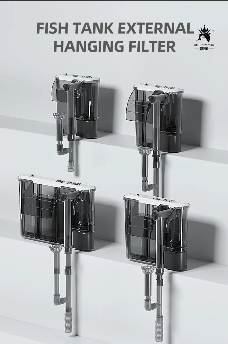 Aquarium 110V 220V Wall-mounted Filter Fish Tank Filter External Grass Tank Filter Water Flow Adjustable Suitable for 30-80CM