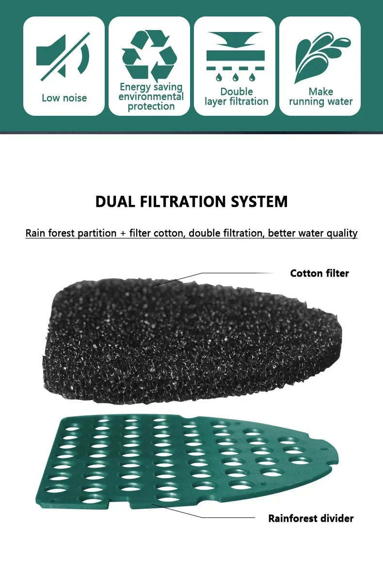 Drink Fountain Water Reptiles Drinking Waterfall Automatic Feeding Water Reptile Accessories for Tortoises Horned Frogs
