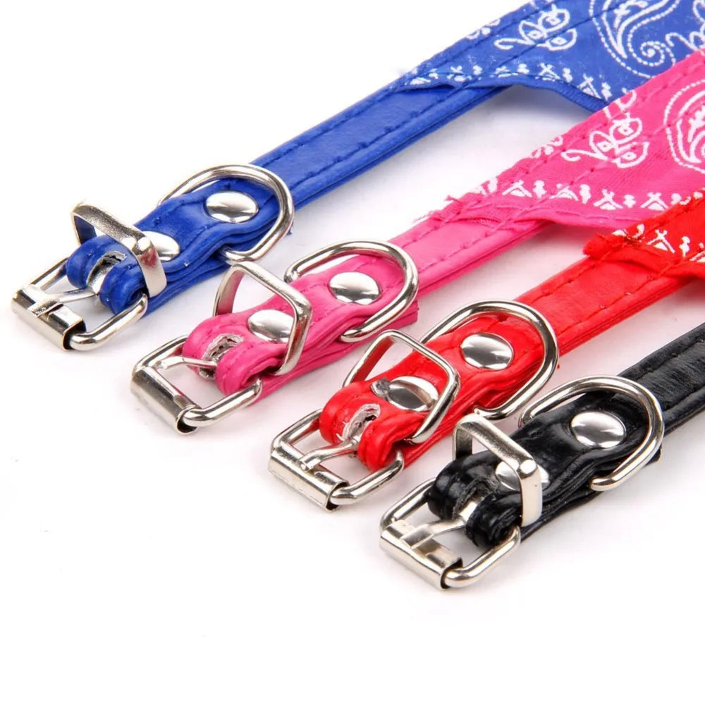 Cute Printed Bandana Cat Collar Puppy Dog Cat Scarf Collar Adjustable Triangular Pet Bandana Collar for Kittens Small Animals
