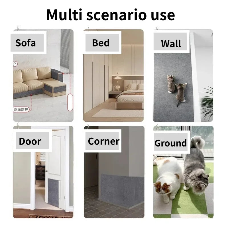 Trimmable Cat Scratching Mat Cat Scratcher Sofa Tape Scratching Post Self-adhesive Carpet Cat Scratch Board Cat Accessories