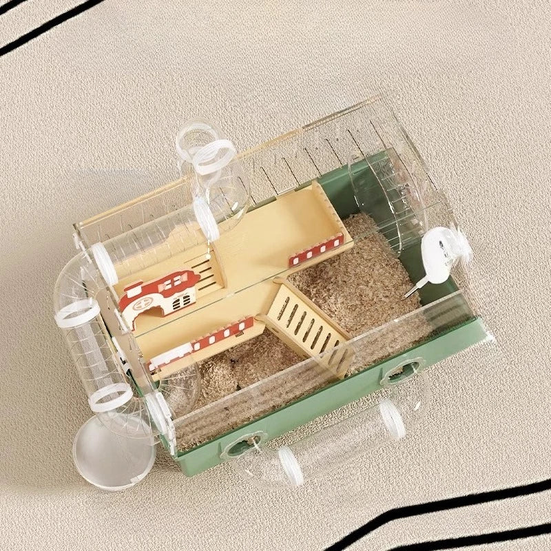 Transparent Acrylic Hamster House, with Tunnel,