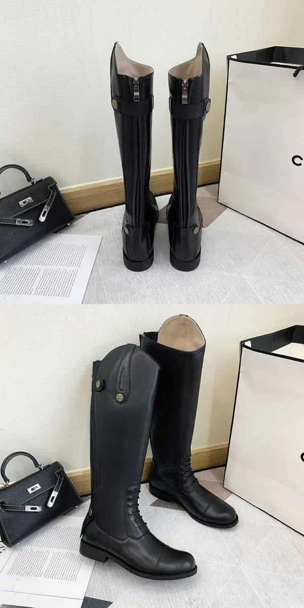Non-Slip Equestrian Boots Leather Equestrian Supplies Long Boots Riding Equipment Ultra Footwear Resistant Horse Rider Shoes