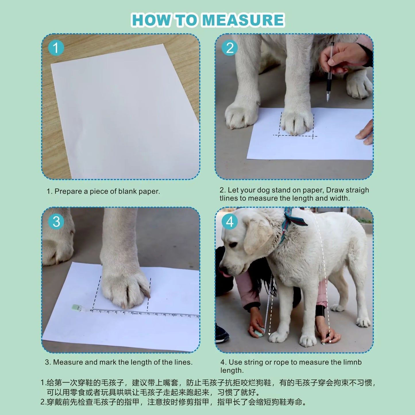 New Anti-Dirt Reflective Stripes Dog Boots All-Season Elastic Waterproof Outdoor Pet Shoes Dogs Non-Slip Grip Machine Washable