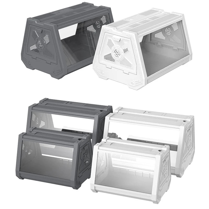 Reptile Terrarium Desktop Ecological Tank Escape-Proof Ventilated Habitat Breeding Box Mini Reptile Habitat for Gecko Snake Frog