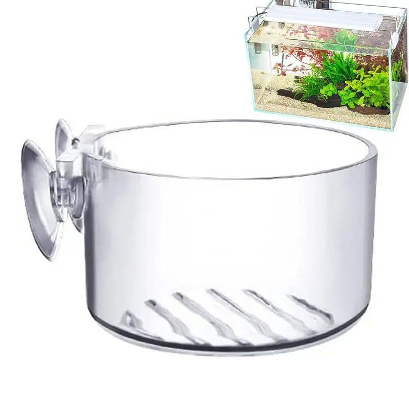 Acrylic Aquatic Plant Cup with Suction Holder Cylinder Aquarium Accessories