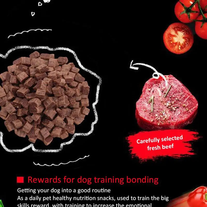 Diced Beef Particles Appetizing Digestive Nutritious Delicious Chewy Adult Dog Puppy Training Rewards Premium Beef Pet Snack