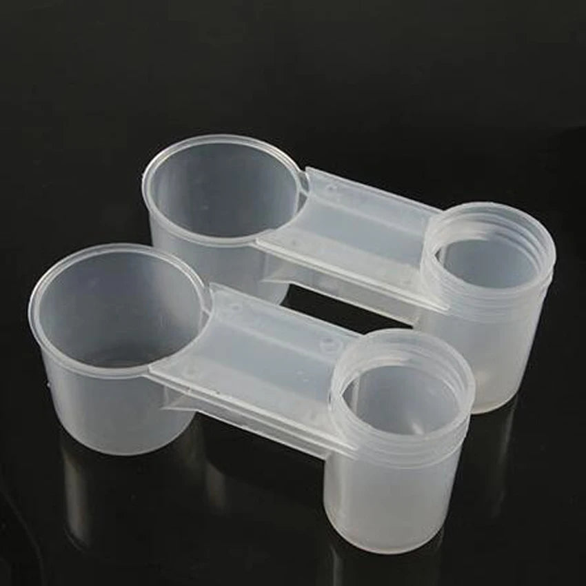 Plastic Pet Bird Drinker Feeder Water Bottle Cup Chicken Pigeon Parrot Hamster Cat Double Nozzle Water Guide For Family Garden