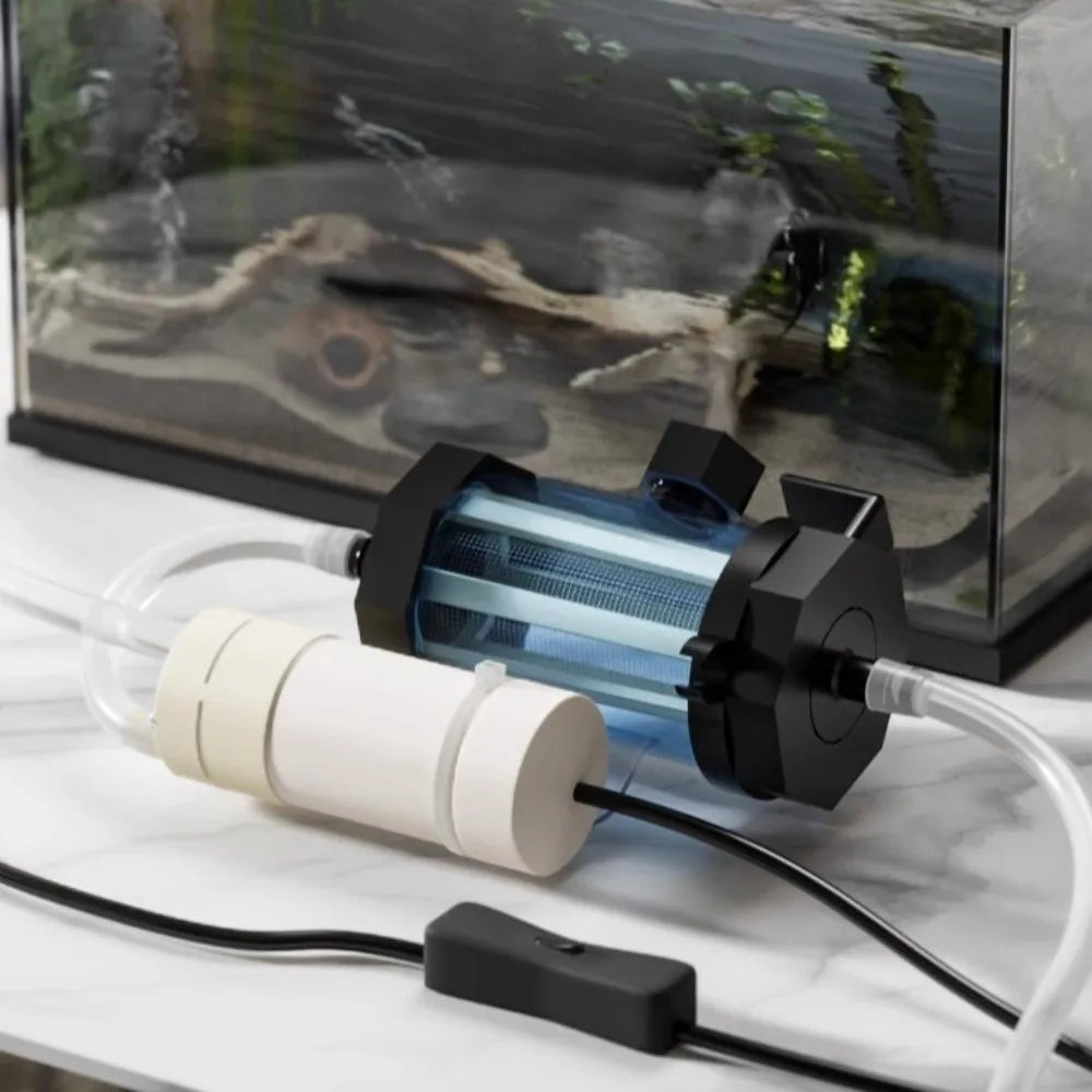 USB Powered Aquarium Water Changer 280GPH Electric Fish Tank Feces Suction Pump with Extension Tube Detachable
