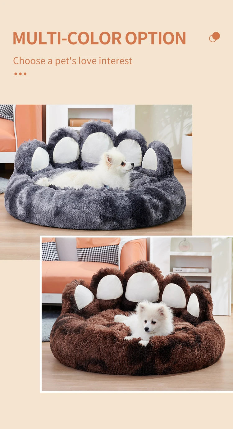 Cozy Comfy Pet Dog Bed Paw Shape Warm Dog Bed Cushion for Your Furry Friend Fluffy Dog Bed Cat Mat Deep Sleeping Warm