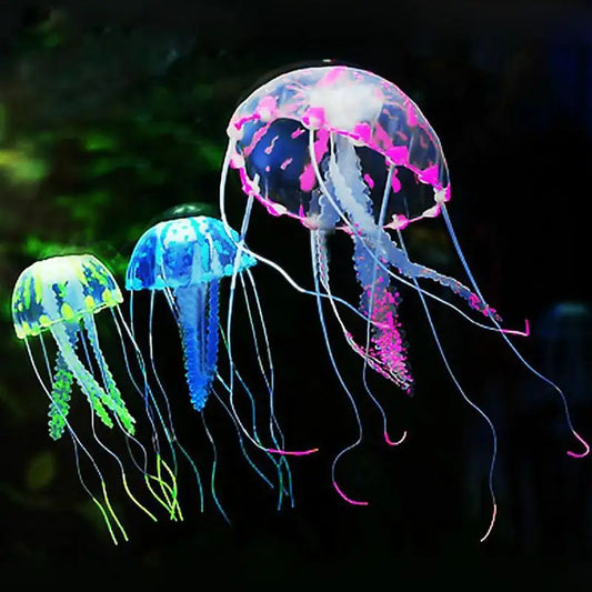 Simulated Glowing Effect Jellyfish  Miniature Figurines Gifts