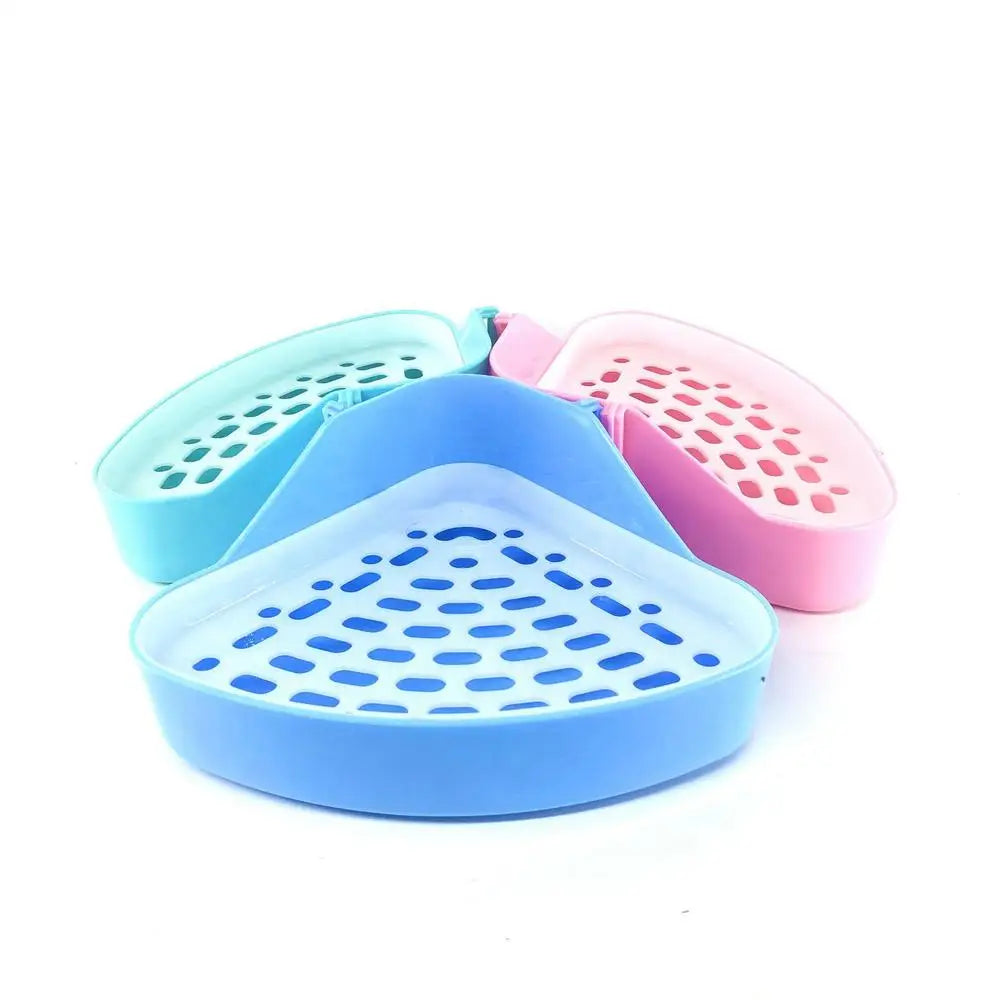 1 Bunny Litter Box Small Pet Toilet Triangle Potty Trainer Corner Litter Bedding Box For Rabbit Chinchilla Guinea Pig 24x18x11cm