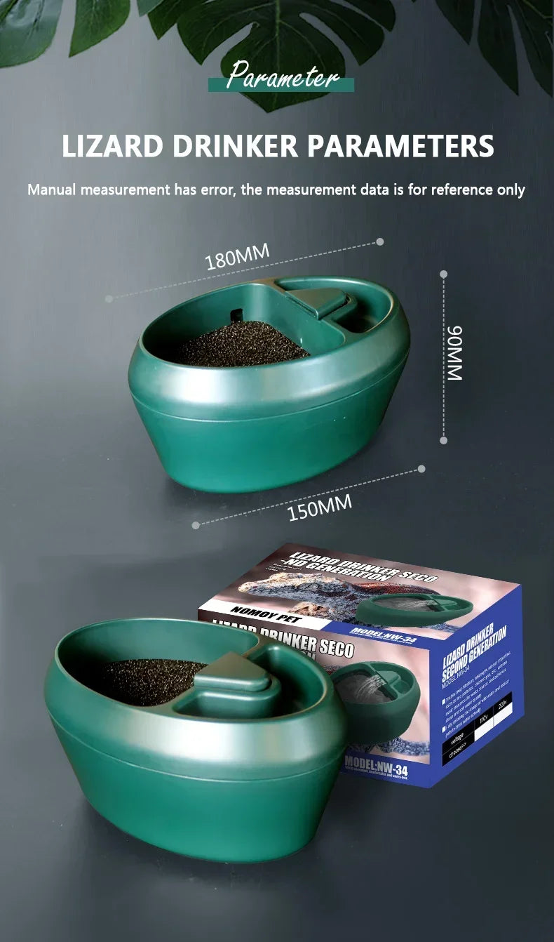 Drink Fountain Water Reptiles Drinking Waterfall Automatic Feeding Water Reptile Accessories for Tortoises Horned Frogs