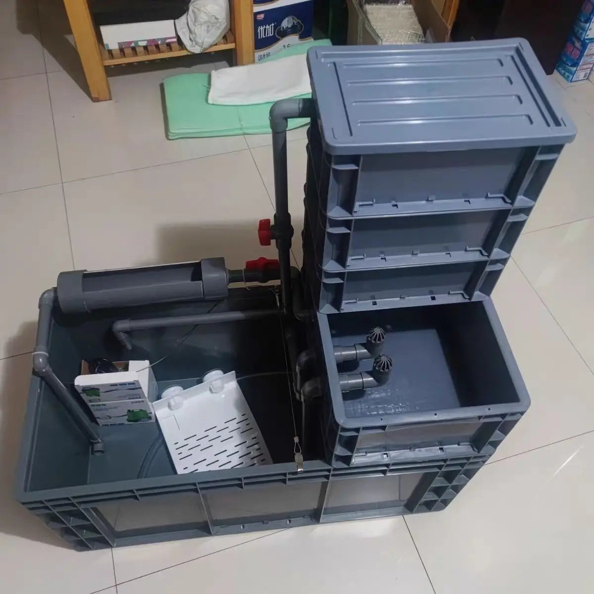 Tank-free fish tank swamp turtle tank raising turnover box filter mixed ecological tank changing water raising turtle box large