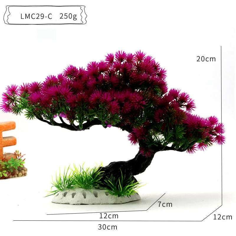 Aquarium Ornaments Simulation Plants Fish Tank Landscaping Decorations Plastic Water Plants Flowers Trees  Accessories