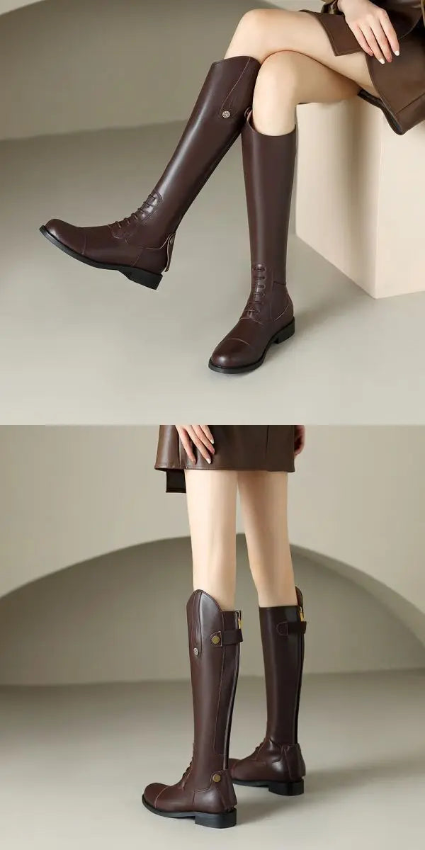 Non-Slip Equestrian Boots Leather Equestrian Supplies Long Boots Riding Equipment Ultra Footwear Resistant Horse Rider Shoes