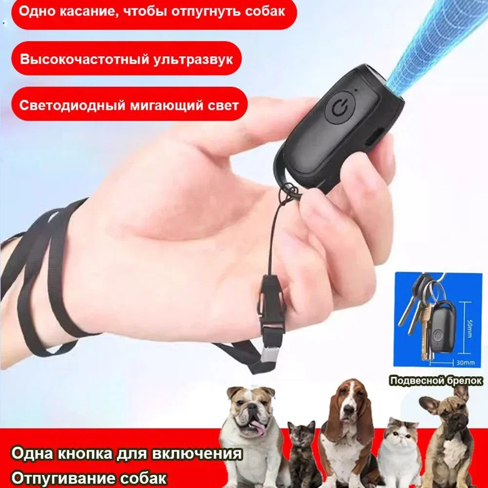 Mini Dog Deterrent Electronic Dog Repeller Ultrasonic Dog Repeller with LED Effective for Dogs Anti-barking Training Device