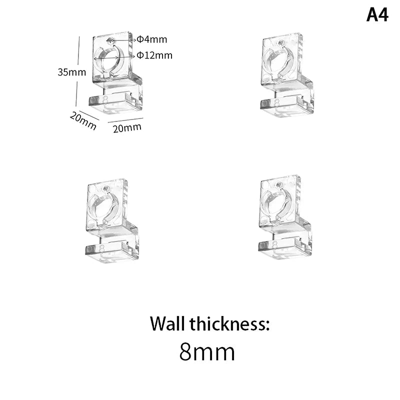 4Pcs Fish Tank Acrylic Clips for 5.5mm~15mm Wall Thickness Aquarium Lid Cover Support Holder Bracket Clamp Stand Supplies