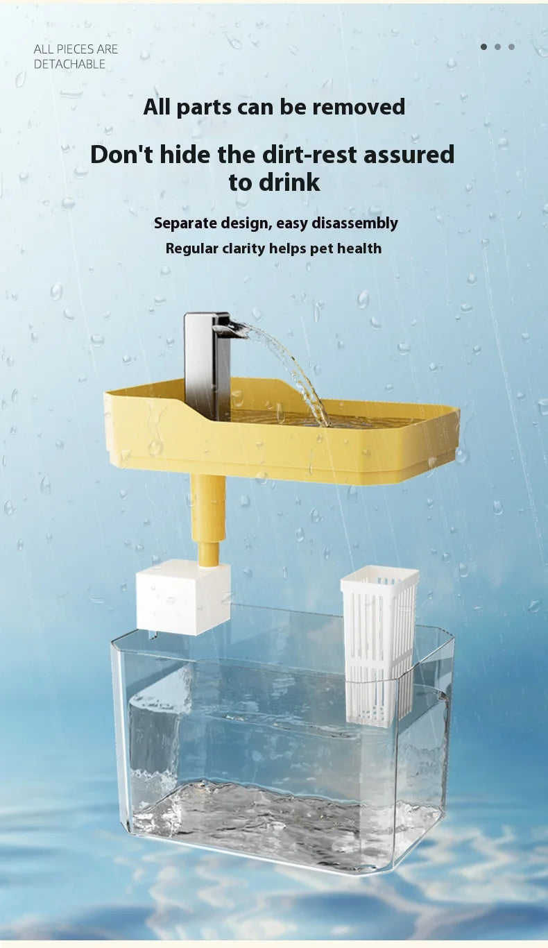 Cat Water Fountain Auto Filter Transparent  Drinker USB Anti-Dry Burning Recirculate Filtering Water Dispenser with Pump