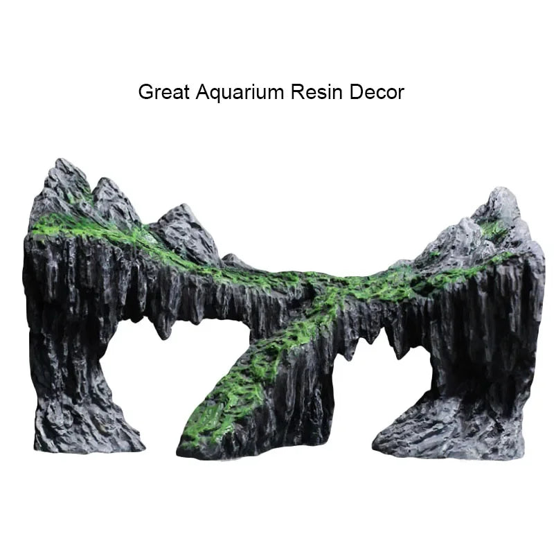 Resin Creative Aquarium Decoration Fish Tank  Simulated Rock Mountain Ornament Aquarium Rocks for Aquarium Decor
