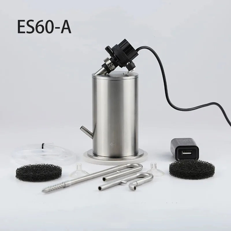 304 Stainless Steel Filter Barrel with Water Pump for Plant Aquarium Fish Tank