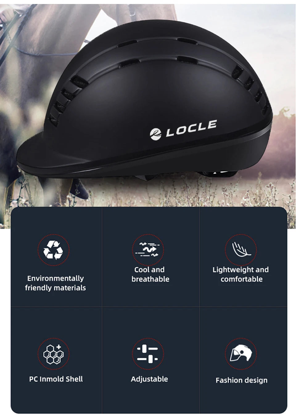 LOCLE Women Men Half Cover Sport Protective Anti Impact Cap Equestrian Helmet Adult Horse Riding Guard Hat Horse Equipment