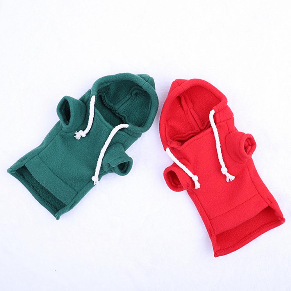 Cute Ferret Hoodie Solid Color Drawstring Hooded Sweatshirt Thick Fluffy Pet Hoodie Foreleg Elastic Hamster Guinea Pig Clothes