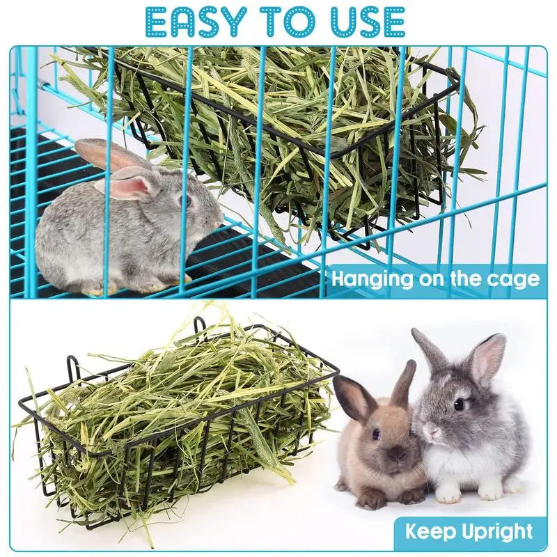 Guinea Pig Hay Holder 2Pcs  Metal Feeder Bunny Hay Feeder Grass Holder Small Animal Basket With Hooks For Ferret Bunny