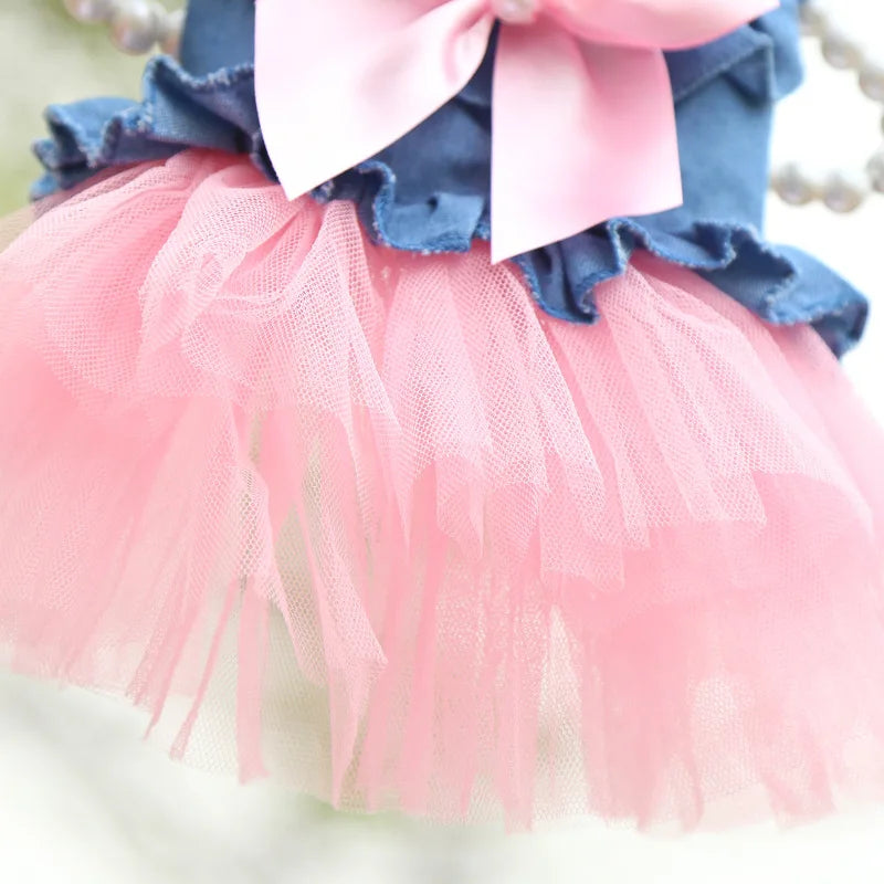 Rabbit Outing Clothes Lop-eared Dwarf Rabbit Pleated Skirt Rabbit Dress Up Accessories Small Bunny Supplies Mesh Sling Dress
