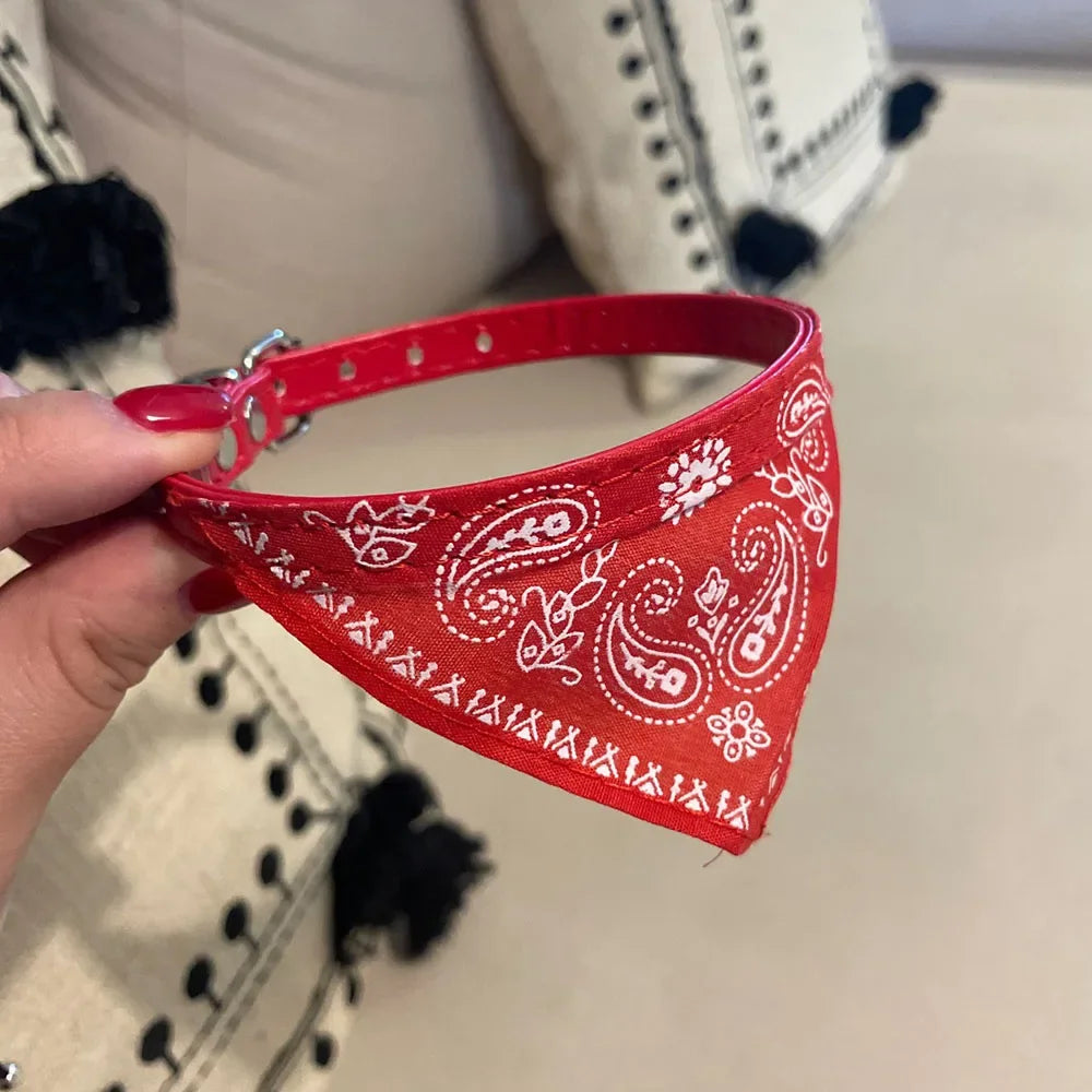 Cute Printed Bandana Cat Collar Puppy Dog Cat Scarf Collar Adjustable Triangular Pet Bandana Collar for Kittens Small Animals