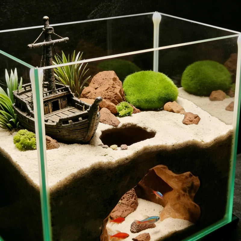 Aquarium Cave Decor Sinkhole Simulation - Fish Shrimp Shelter Turtle Reptile Amphibian Terrarium Decoration