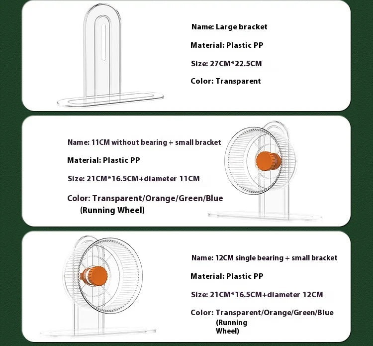 Hamster Silent Exercise Wheel - Dual ABEC-7 Bearings & Adjustable Stand, Extra Wide 28cm for Syrian/ Roborovski hamster, Anti-Shock Base
