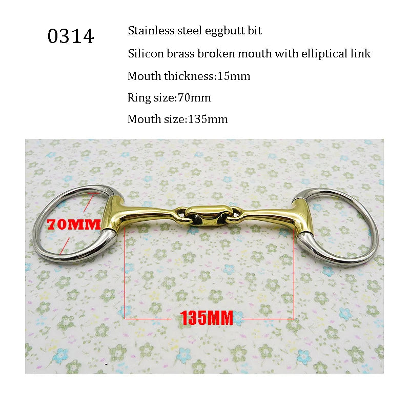 Horse Snaffle Bit Stainless Steel Eggbutt Bit Horse Chew Jointed Mouth Bit Horse Training Equipment Equestrian Products