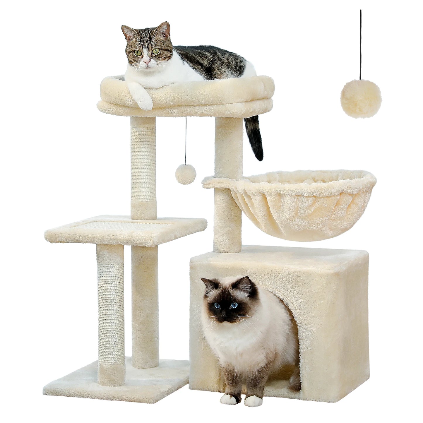Cat tree Cat Tower for Indoor Cats Cat Activity Tree with Cat Scratching Posts Big Hammock and Removable Top Perch
