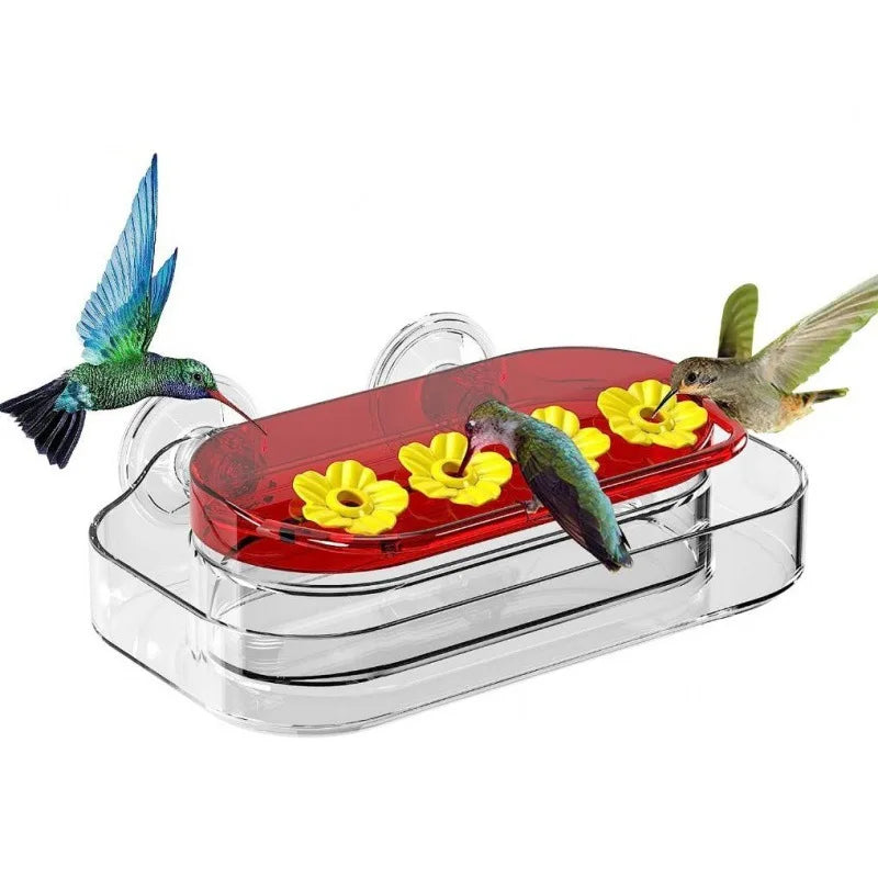 New Plastic Suction Cup Window Hummingbird Feeder - Transparent Bird Feeder with Easy Clean Design for Garden