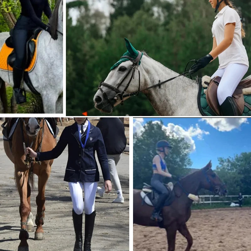 MXLLINA Button Zipper Horse Riding Pants Women Equestrian Leggings Breeches Competition Full Silicone Sports Tights