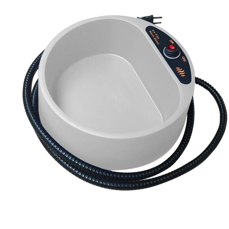 Dog Heated Water Bowl Pet Thermostatic Dog Bowl for Cats Dogs Chicken Birds Outdoor Winter 2L Water Bowl
