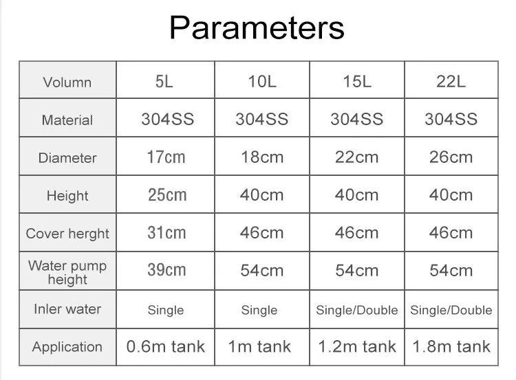 ADA Style External Aquarium Canister Stainless Steel Pro Canister Filter Fish Tank Filter Bucket Barrel Filter for Aquariums