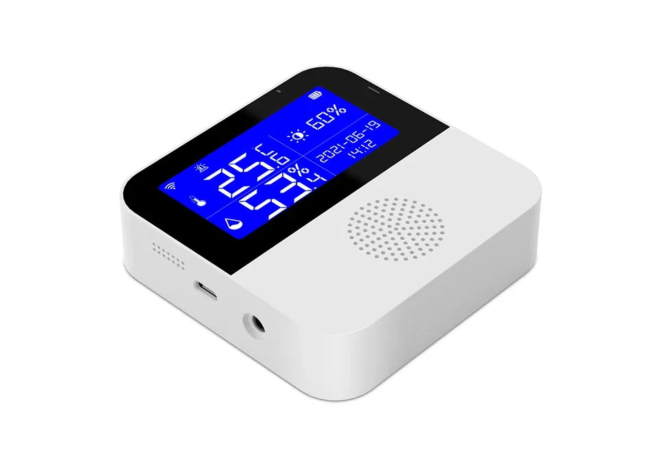 WiFi Tuya Smart Life LED Display Temperature Humidity Sensor Living Room Office Indoor Aquarium Water Temperature Detector Line